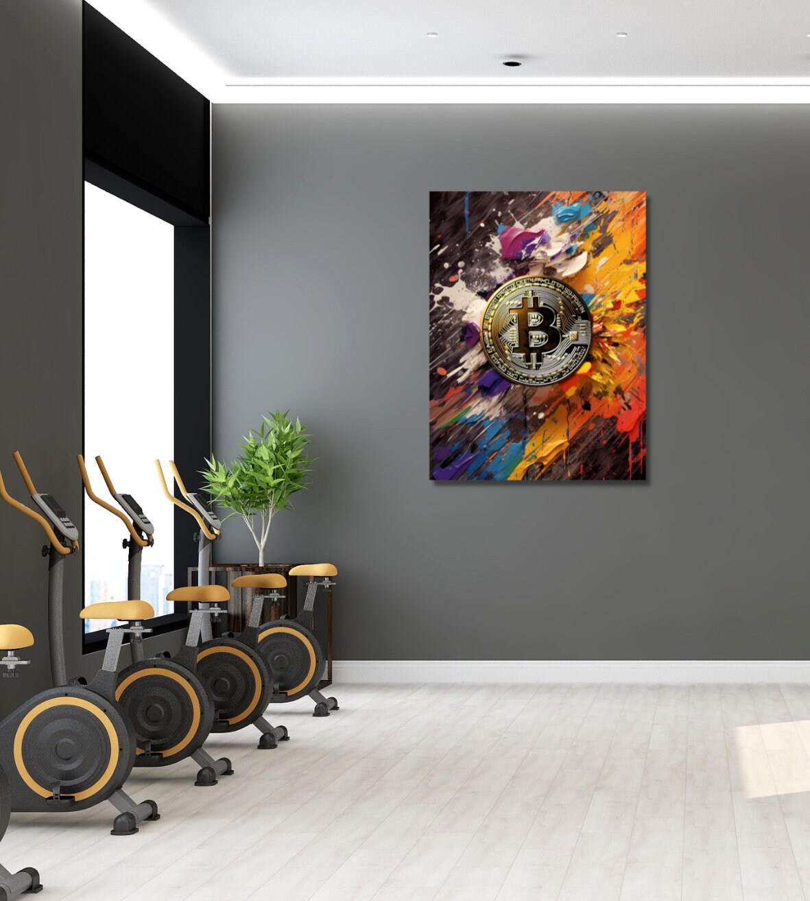 Bitcoin Canvas, bitcoin vertical canvas, bitcoin art.