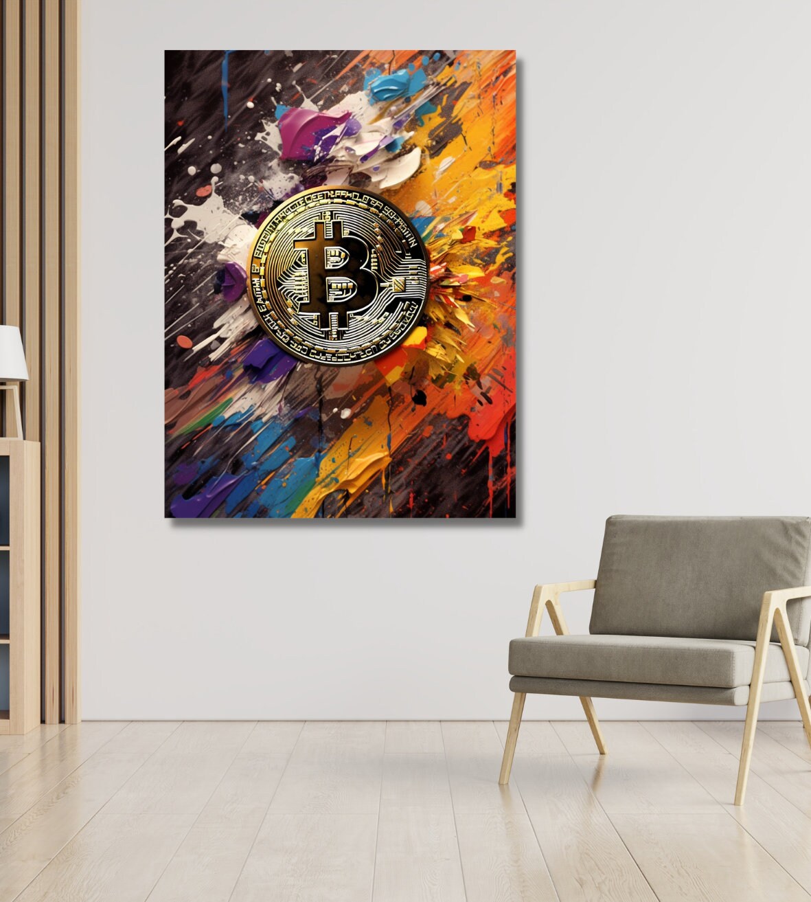 Bitcoin Canvas, bitcoin vertical canvas, bitcoin art.