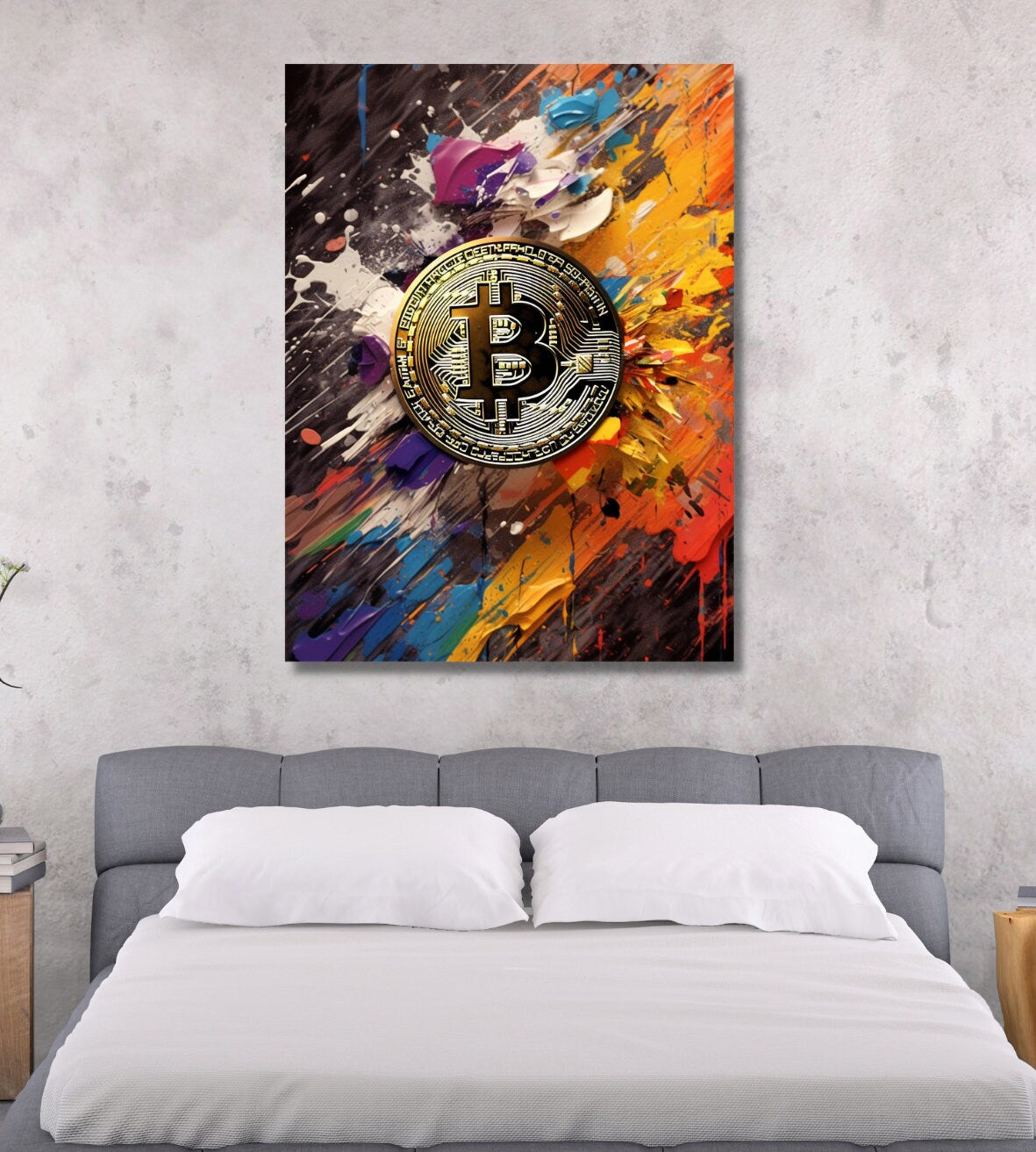 Bitcoin Canvas, bitcoin vertical canvas, bitcoin art.