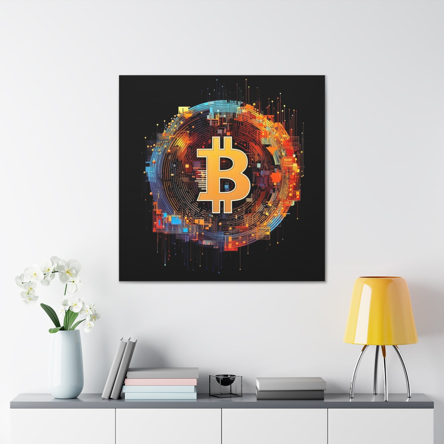 Bitcoin Modern Canva, Bitcoin Abstrakt Art