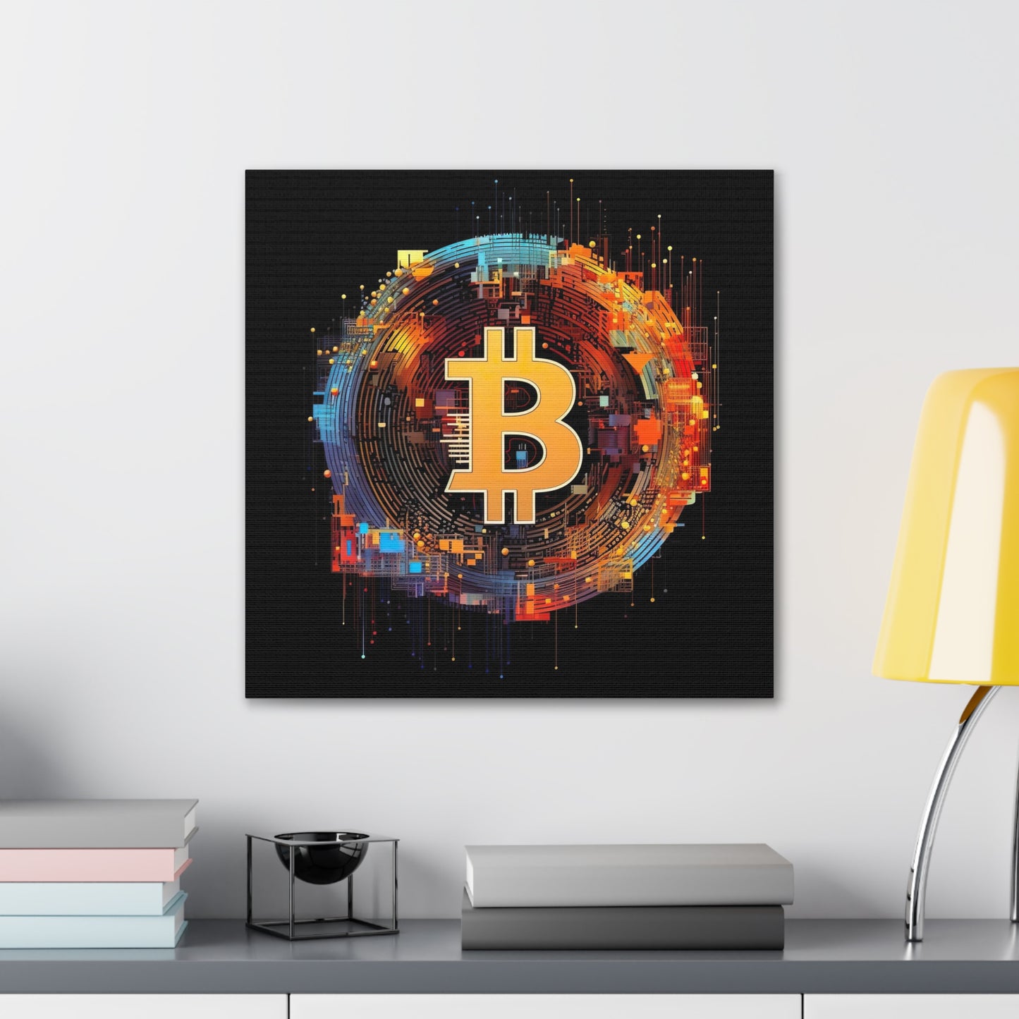 Bitcoin Modern Canva, Bitcoin Abstrakt Art