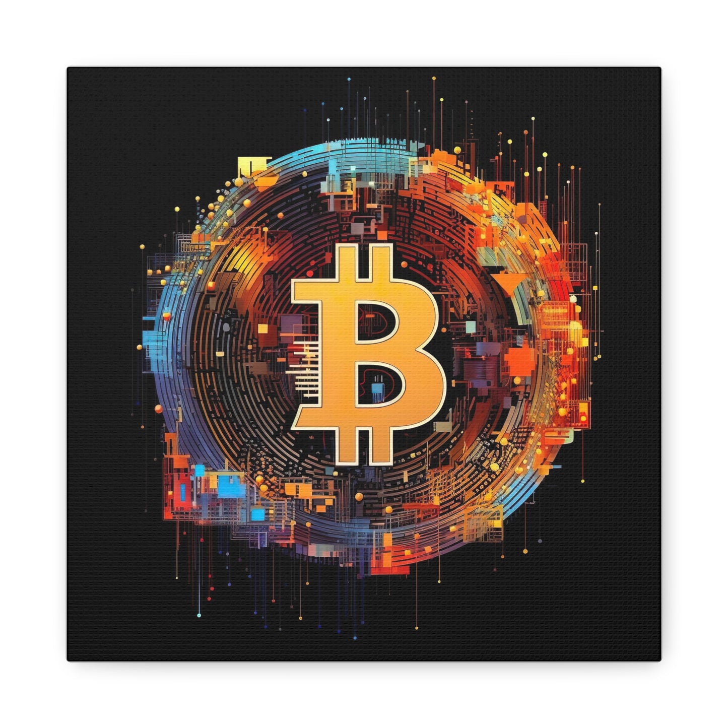 Bitcoin Modern Canva, Bitcoin Abstrakt Art