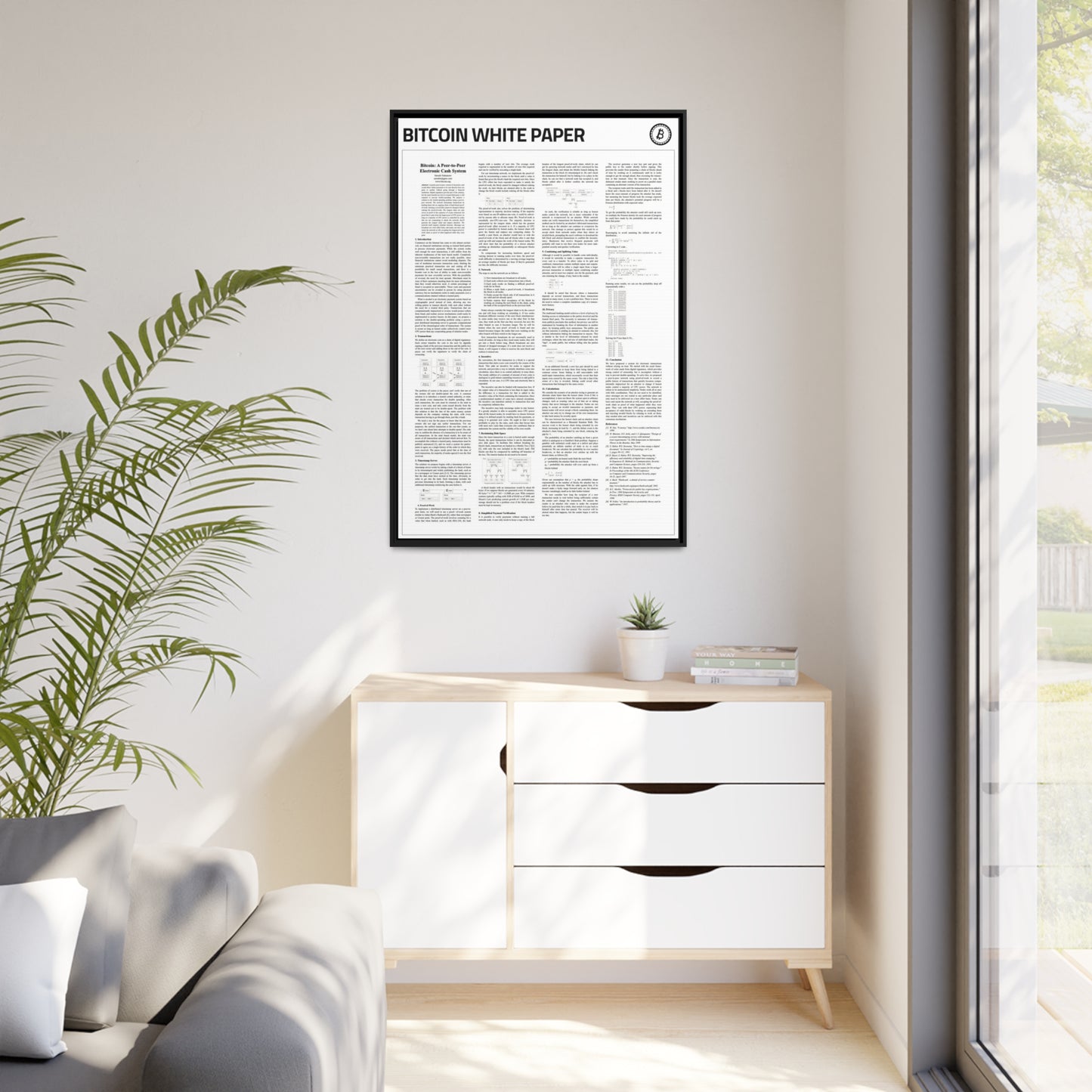 Bitcoin Whitepaper | Cryptocurrency Print | Bitcoin Poster | Crypto Gifts Ideas | Bitcoin Wall Decor | Crypto Wall art | Bitcoin Wall art