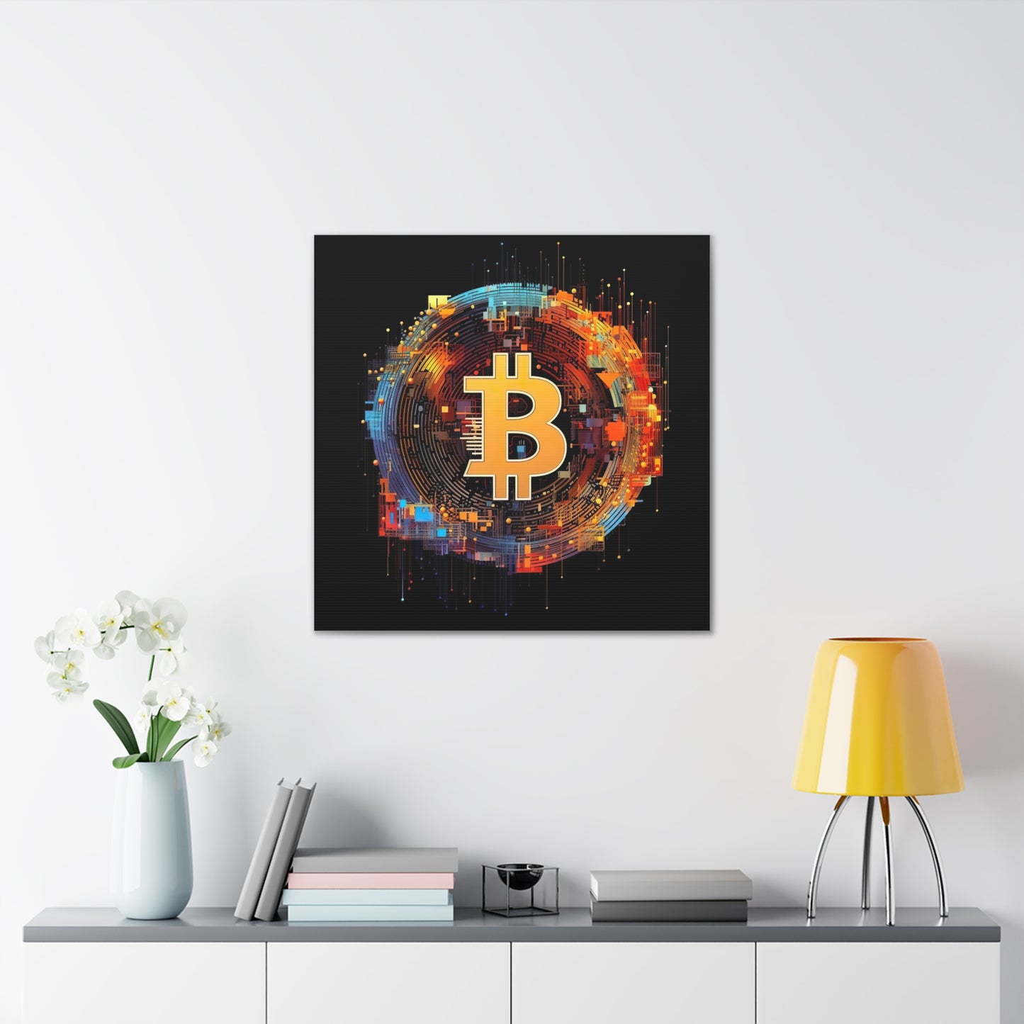 Bitcoin Modern Canva, Bitcoin Abstrakt Art