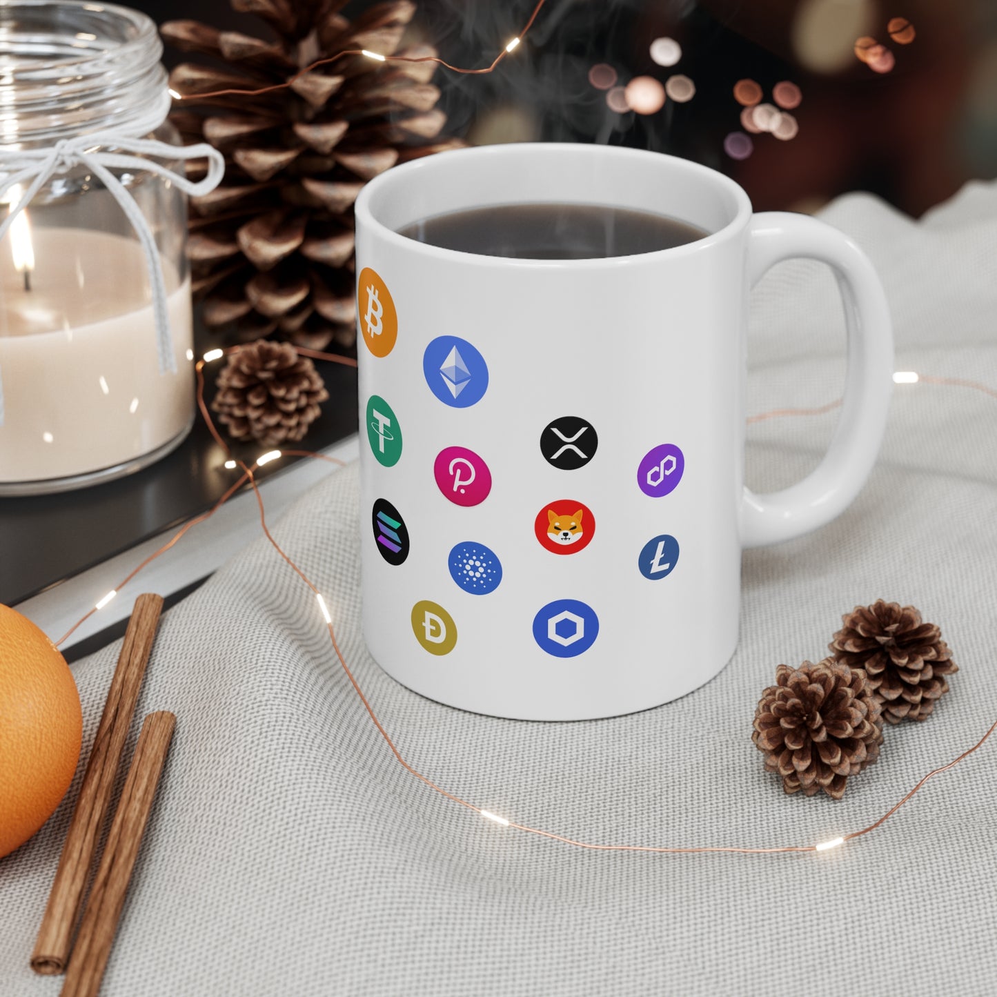 Cryptocurrency Mug - Unique Blockchain Design - Perfect for Coffee & Crypto Lovers - Great Tech Enthusiast Gift11oz