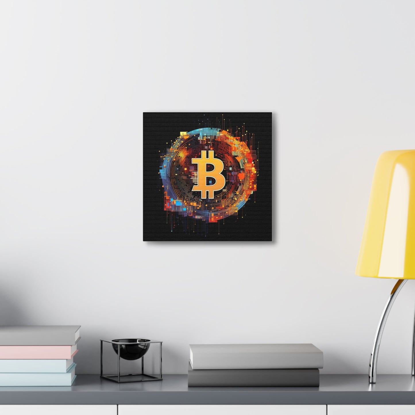 Bitcoin Modern Canva, Bitcoin Abstrakt Art