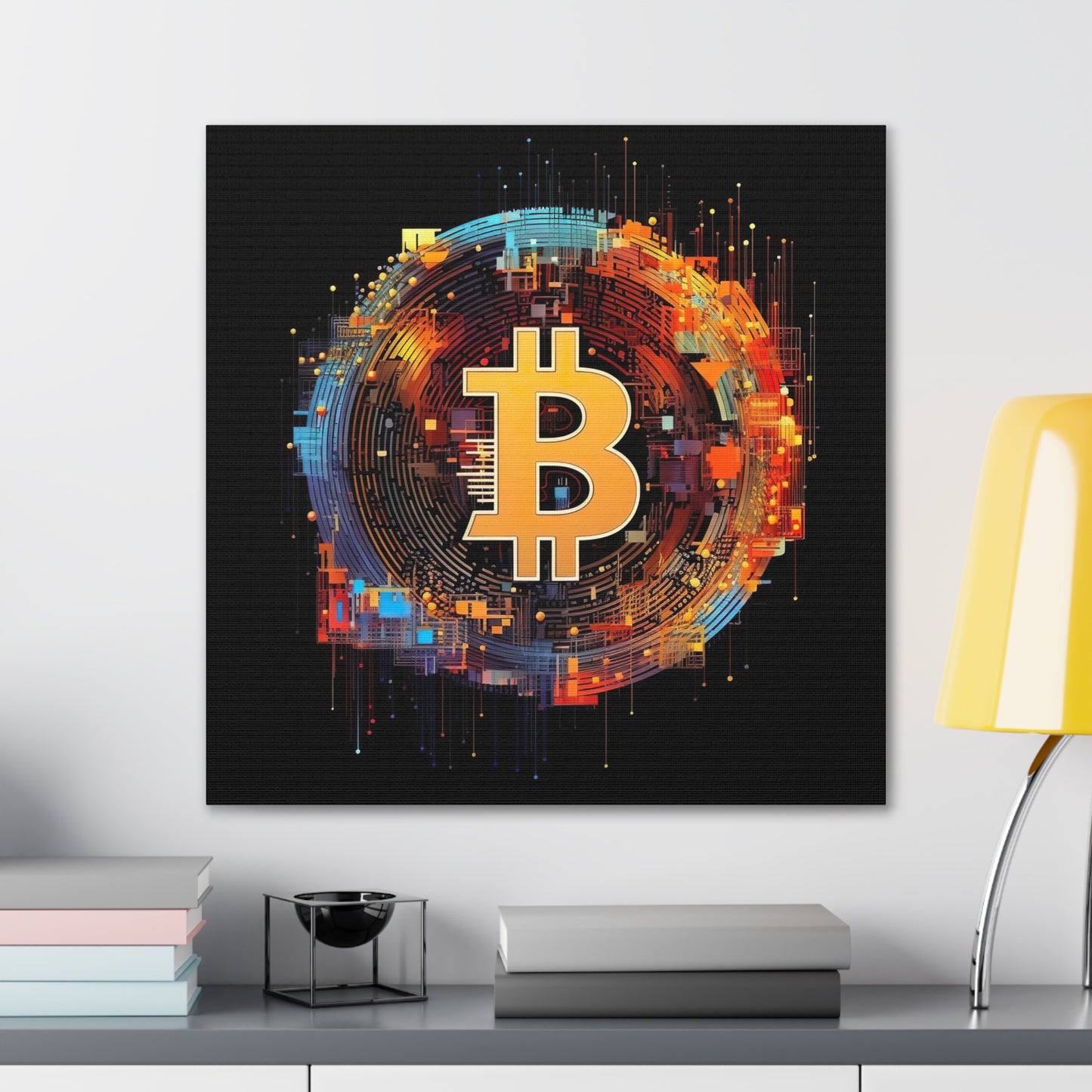 Bitcoin Modern Canva, Bitcoin Abstrakt Art