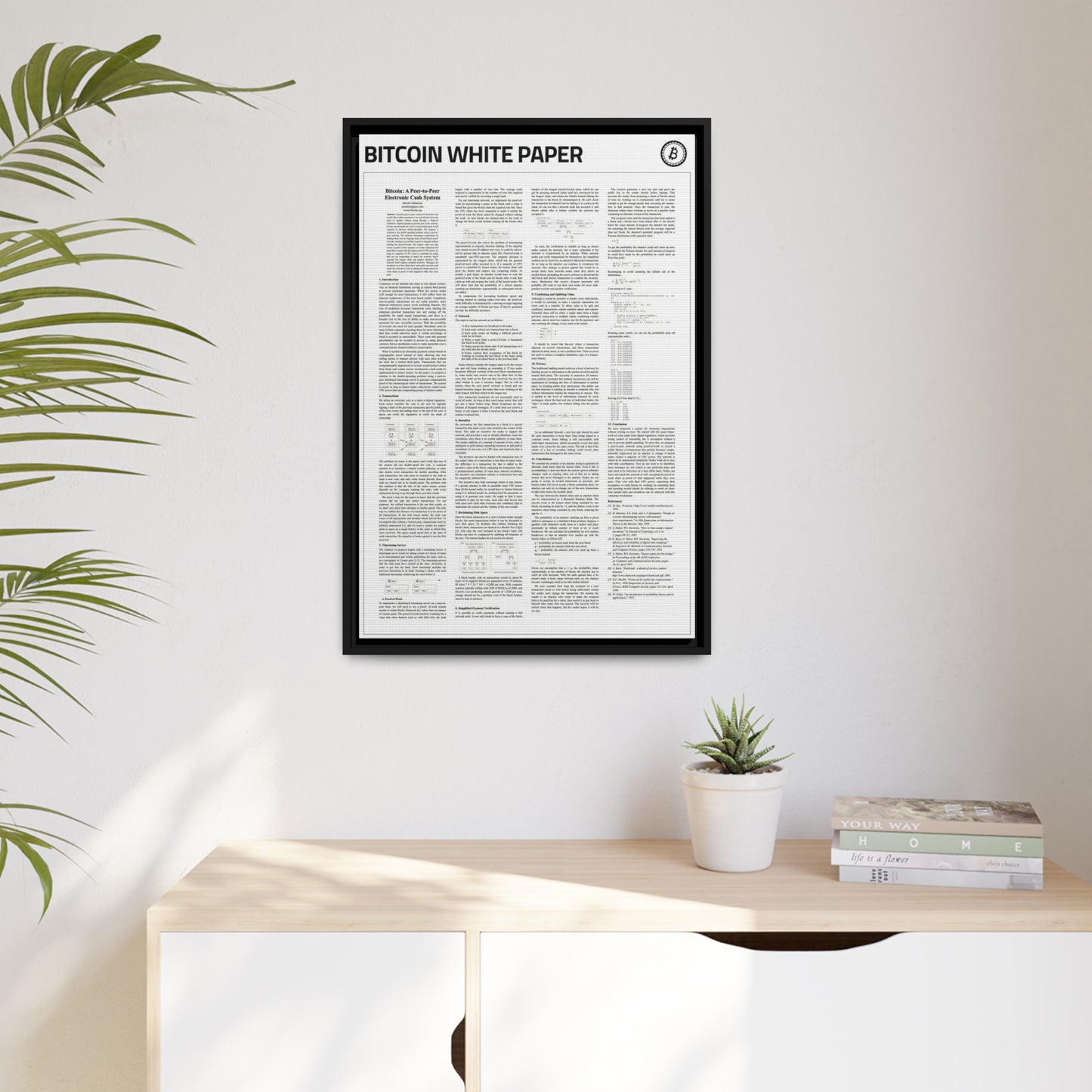 Bitcoin Whitepaper | Cryptocurrency Print | Bitcoin Poster | Crypto Gifts Ideas | Bitcoin Wall Decor | Crypto Wall art | Bitcoin Wall art