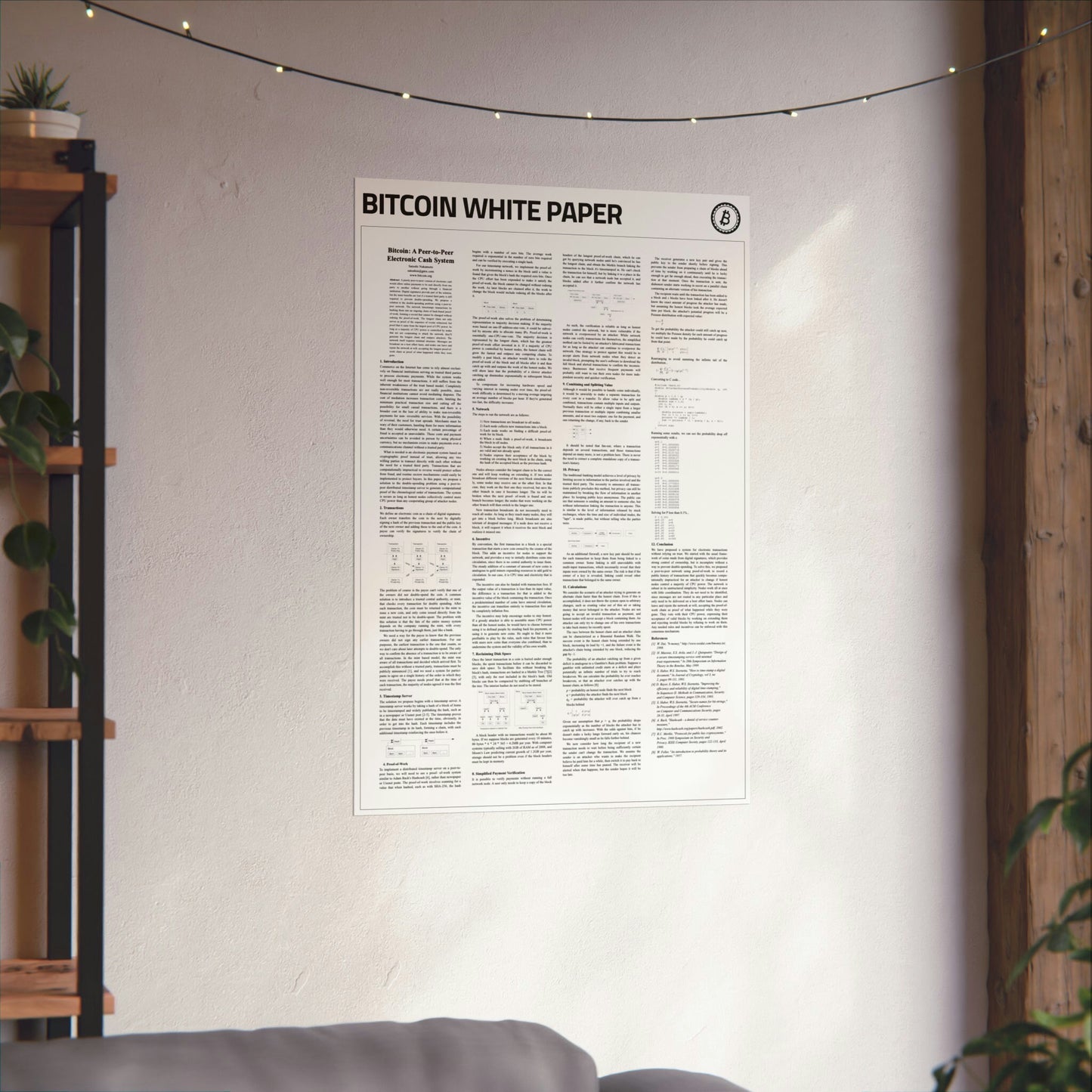 Bitcoin Whitepaper Poster, White paper posters