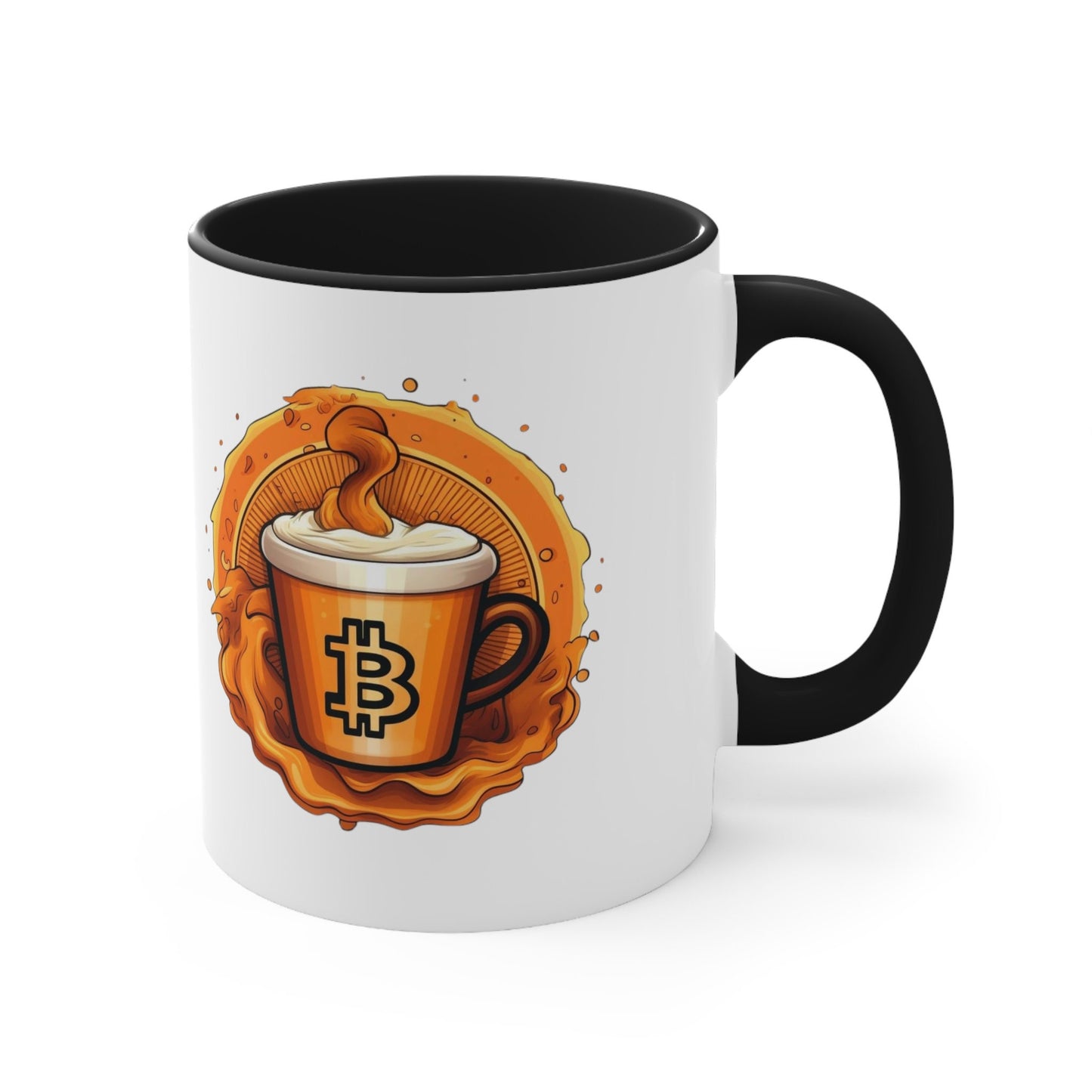 Eye-catching Bitcoin Coffee Cup: Celebrate Cryptocurrency Love, Ideal for Morning Brew, Unique Gift for Techies 11oz