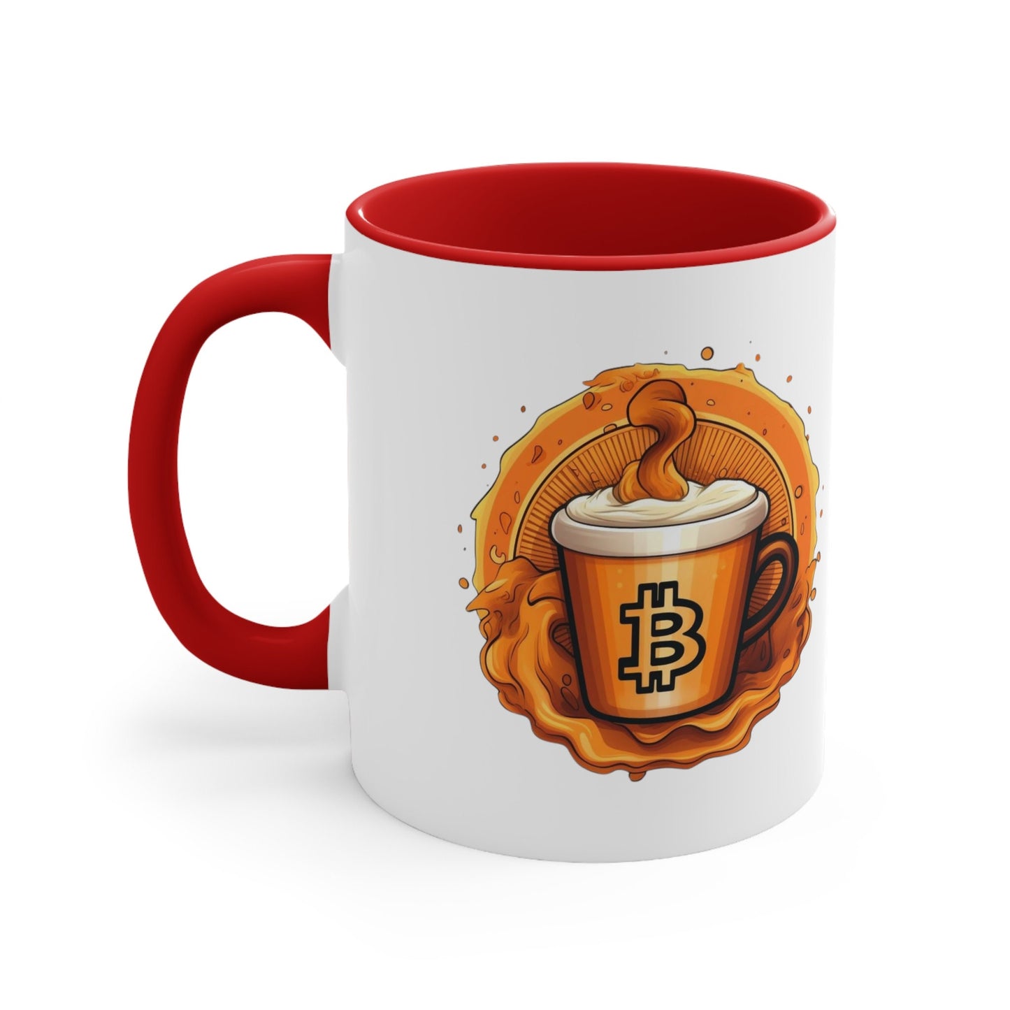 Eye-catching Bitcoin Coffee Cup: Celebrate Cryptocurrency Love, Ideal for Morning Brew, Unique Gift for Techies 11oz