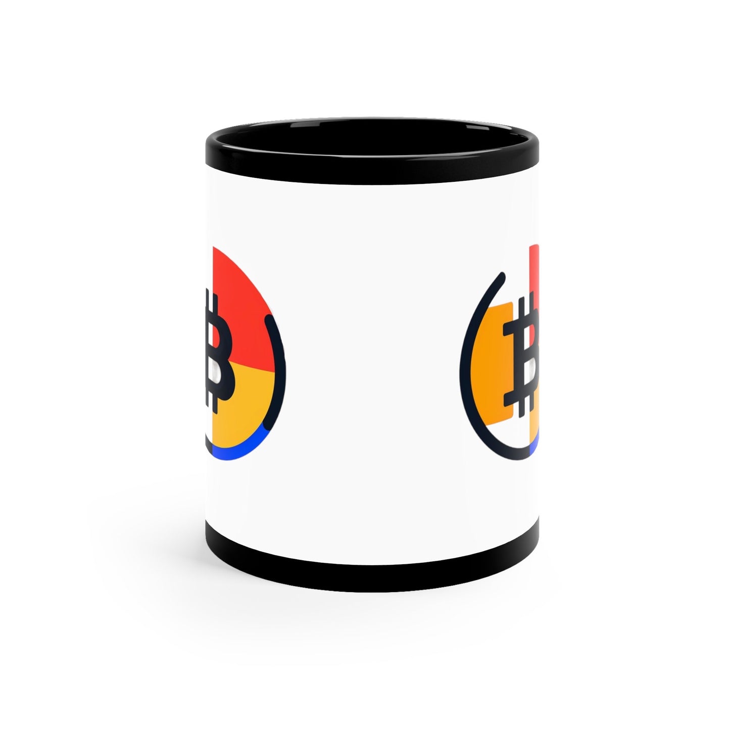 Cryptocurrency Coffee Mug, Abstrakt Bitcoin Black and White Design, Ideal for Morning Crypto Conversations, Unique Tech Gift 11oz