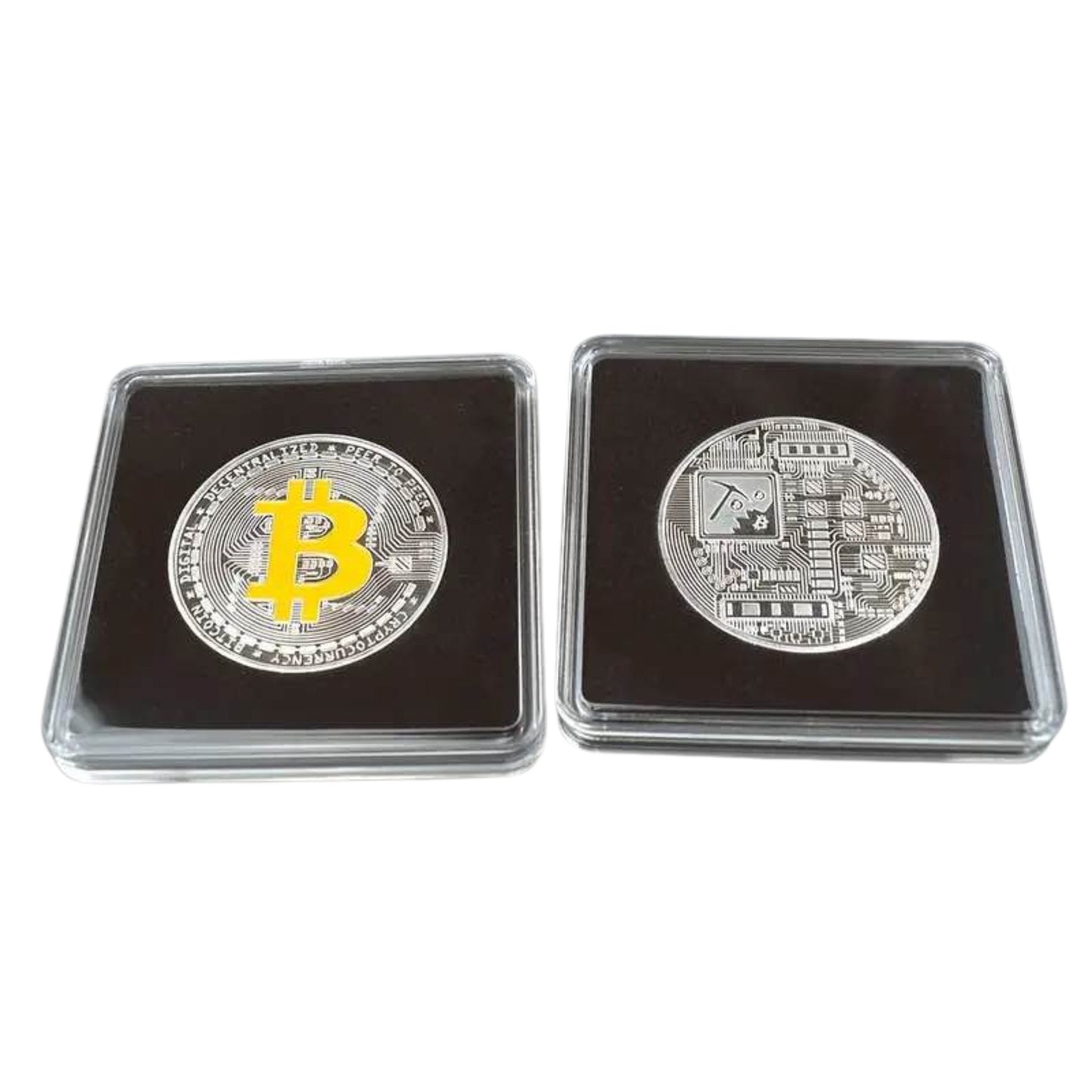 Gold & Silver Physical Bitcoin Collectors Set with Case, Unique Investment Gift for Cryptocurrency Enthusiasts