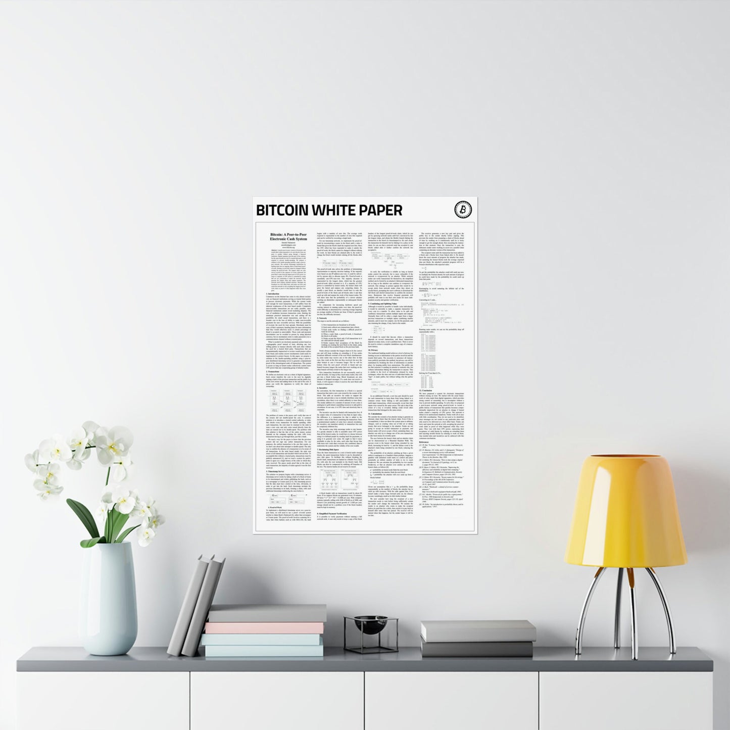 Bitcoin Whitepaper Poster, White paper posters