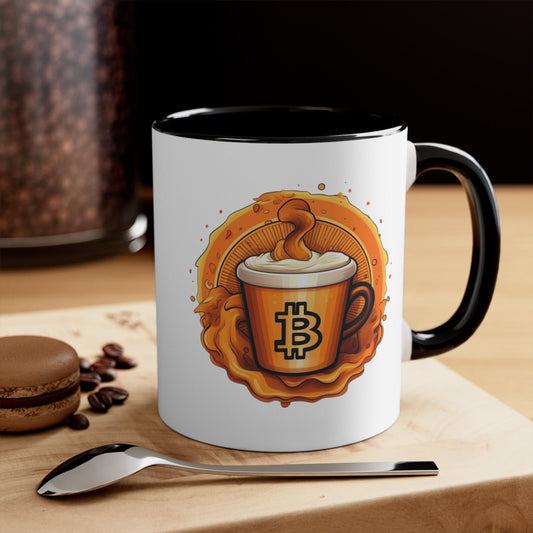 Eye-catching Bitcoin Coffee Cup: Celebrate Cryptocurrency Love, Ideal for Morning Brew, Unique Gift for Techies 11oz