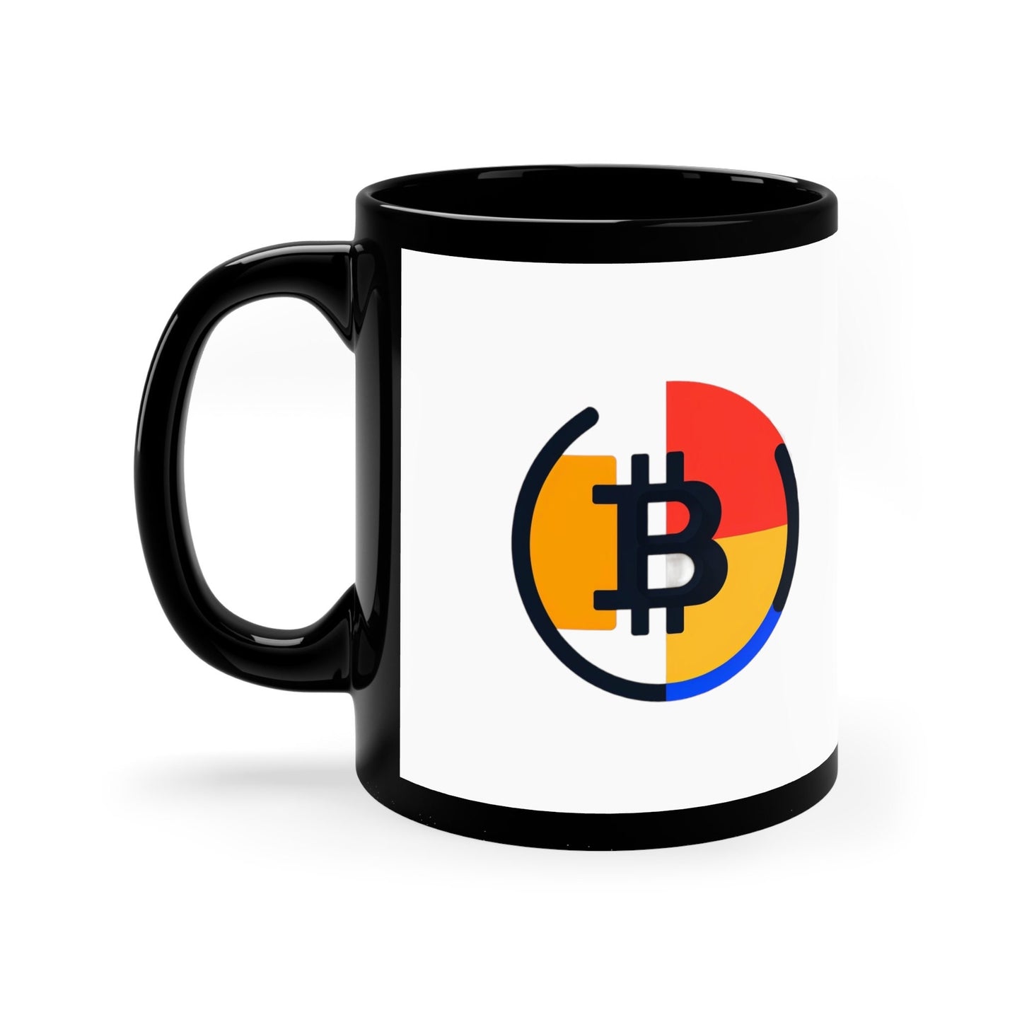 Cryptocurrency Coffee Mug, Abstrakt Bitcoin Black and White Design, Ideal for Morning Crypto Conversations, Unique Tech Gift 11oz