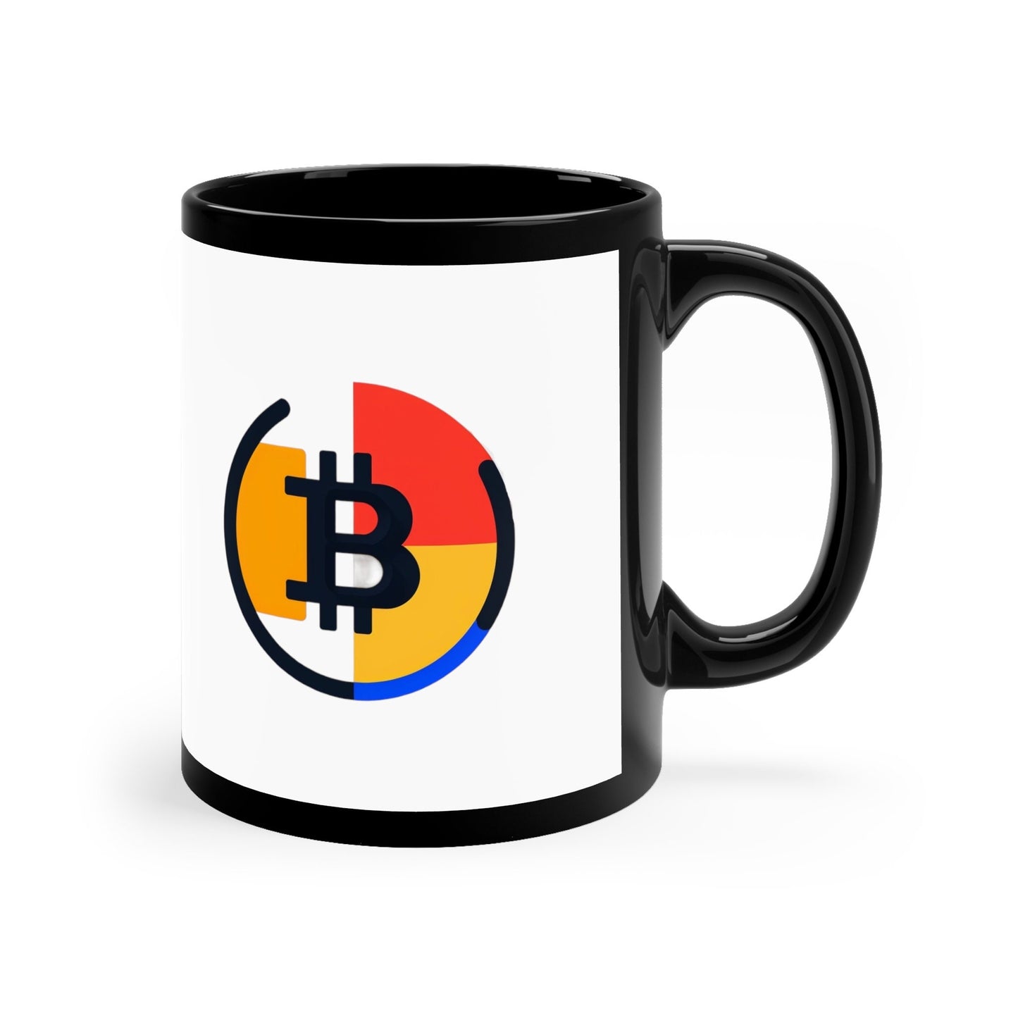 Cryptocurrency Coffee Mug, Abstrakt Bitcoin Black and White Design, Ideal for Morning Crypto Conversations, Unique Tech Gift 11oz