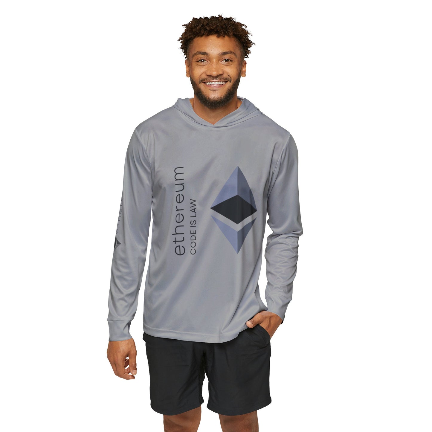 Ethereum Hoodie, Code is Law  - Stylish Light Grey, Celebrate Blockchain Culture, Great for Crypto Enthusiasts, Cool Tech Gift