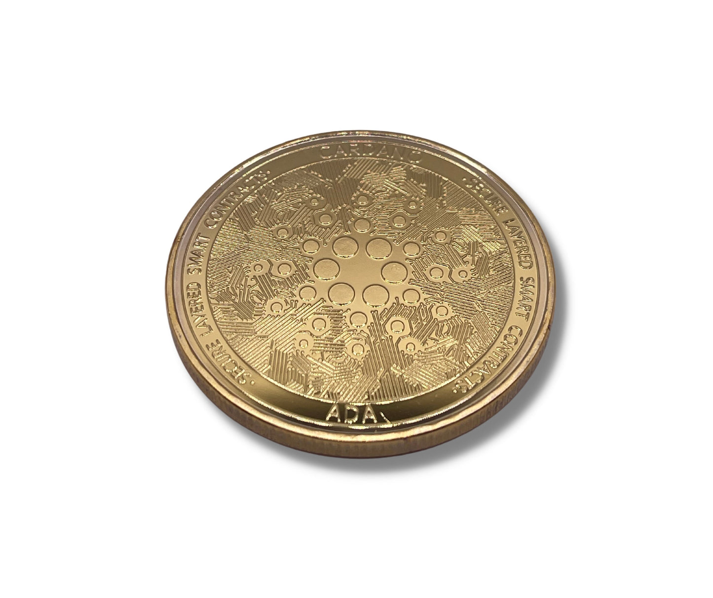 Elegant Cardano Gold Souvenir Coin - Collector's Grade Physical Crypto - Desk Decor or Educational Tool - Thoughtful Gift for Techies