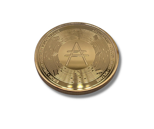 Elegant Cardano Gold Souvenir Coin - Collector's Grade Physical Crypto - Desk Decor or Educational Tool - Thoughtful Gift for Techies